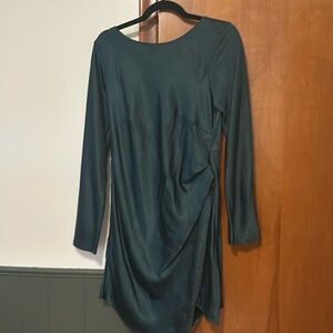 Emerald green satin dresss